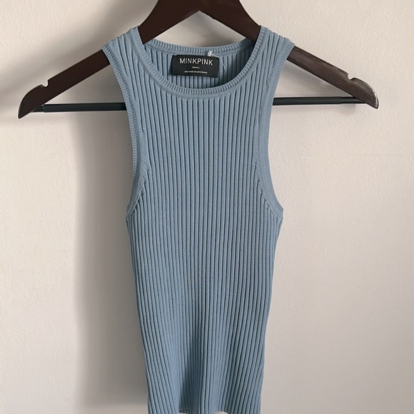 MNew MINKPINK Women’s Sleeveless Ribbed Knit Slim Fit Tank Top - Picture 10 of 11